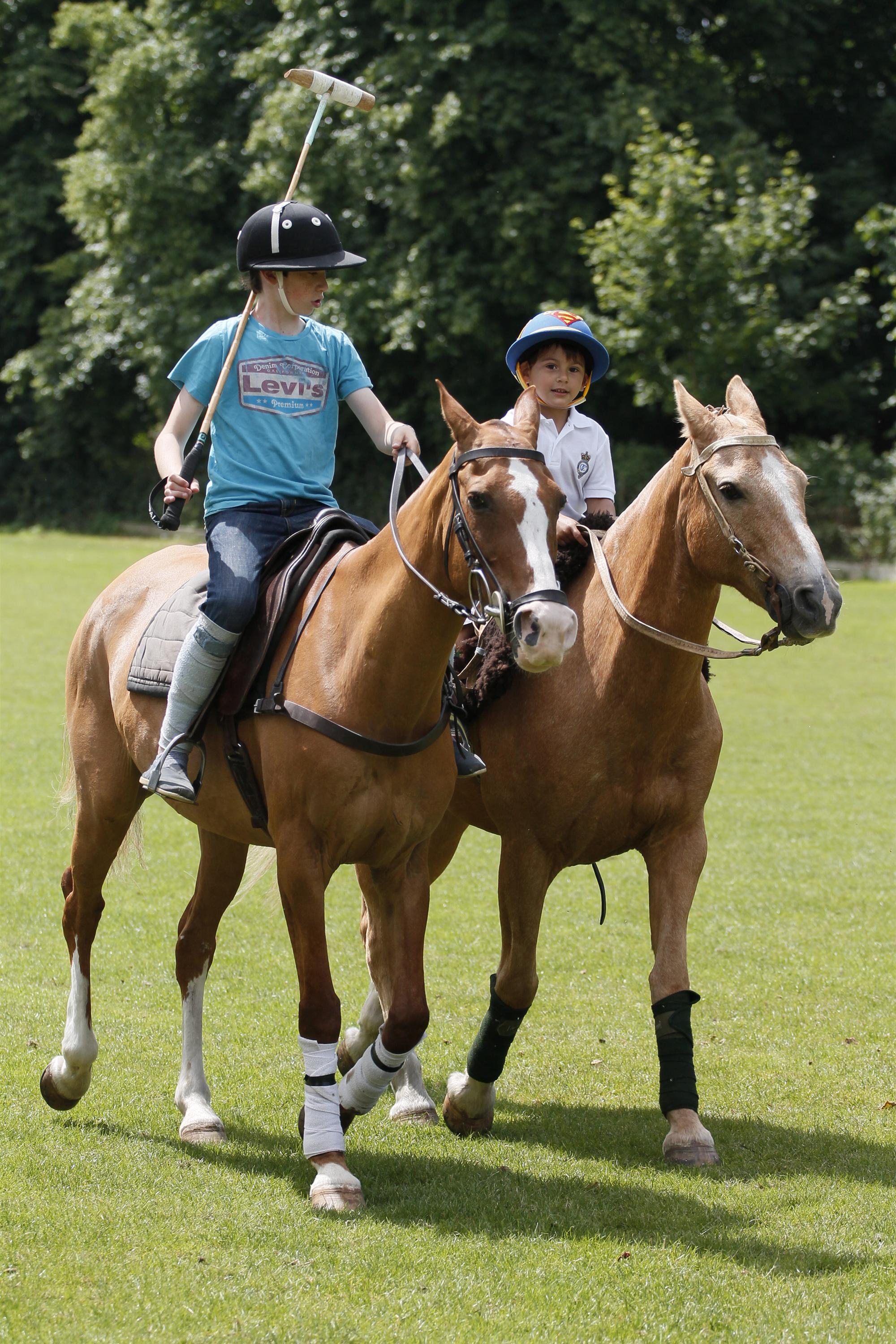 2 Spiderman taking polo lessons